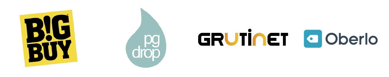 Logo dropshipping: Grutinet, Bigbuy, Oberlo y Pgdrop